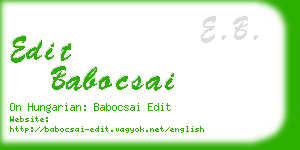 edit babocsai business card